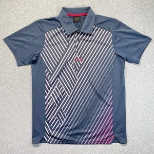 Oakley Hydrolix Ellipse Golf Polo Men’s Small Pink Blue Ombre Performance